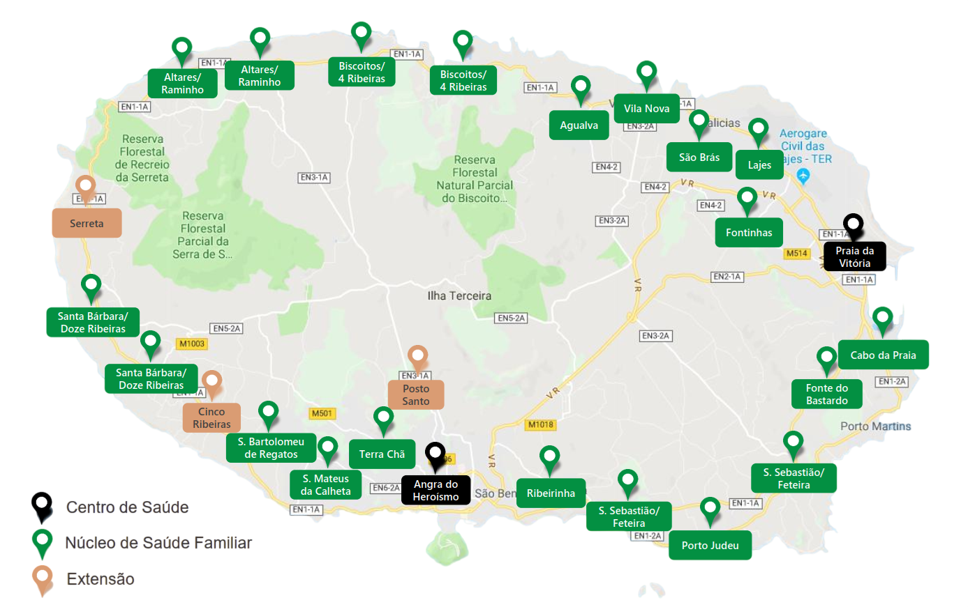 Mapa Terceira - USIT e NSF